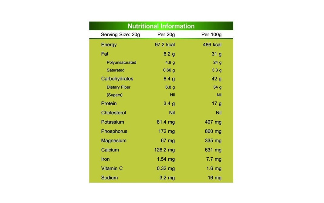Farganic Chia Seeds Raw & Fresh    Plastic Jar  250 grams